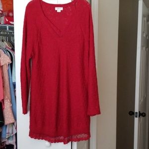 Sweater with lace trim